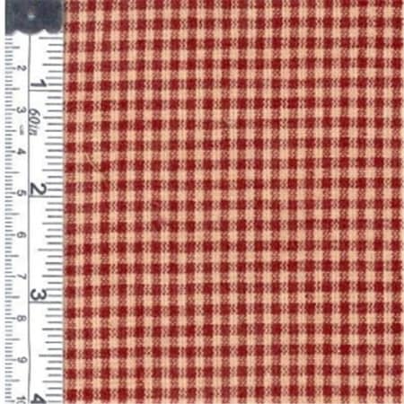 Textile Creations 104 Rustic Woven Fabric; Small Check Wine And Natural; 15 Yd.